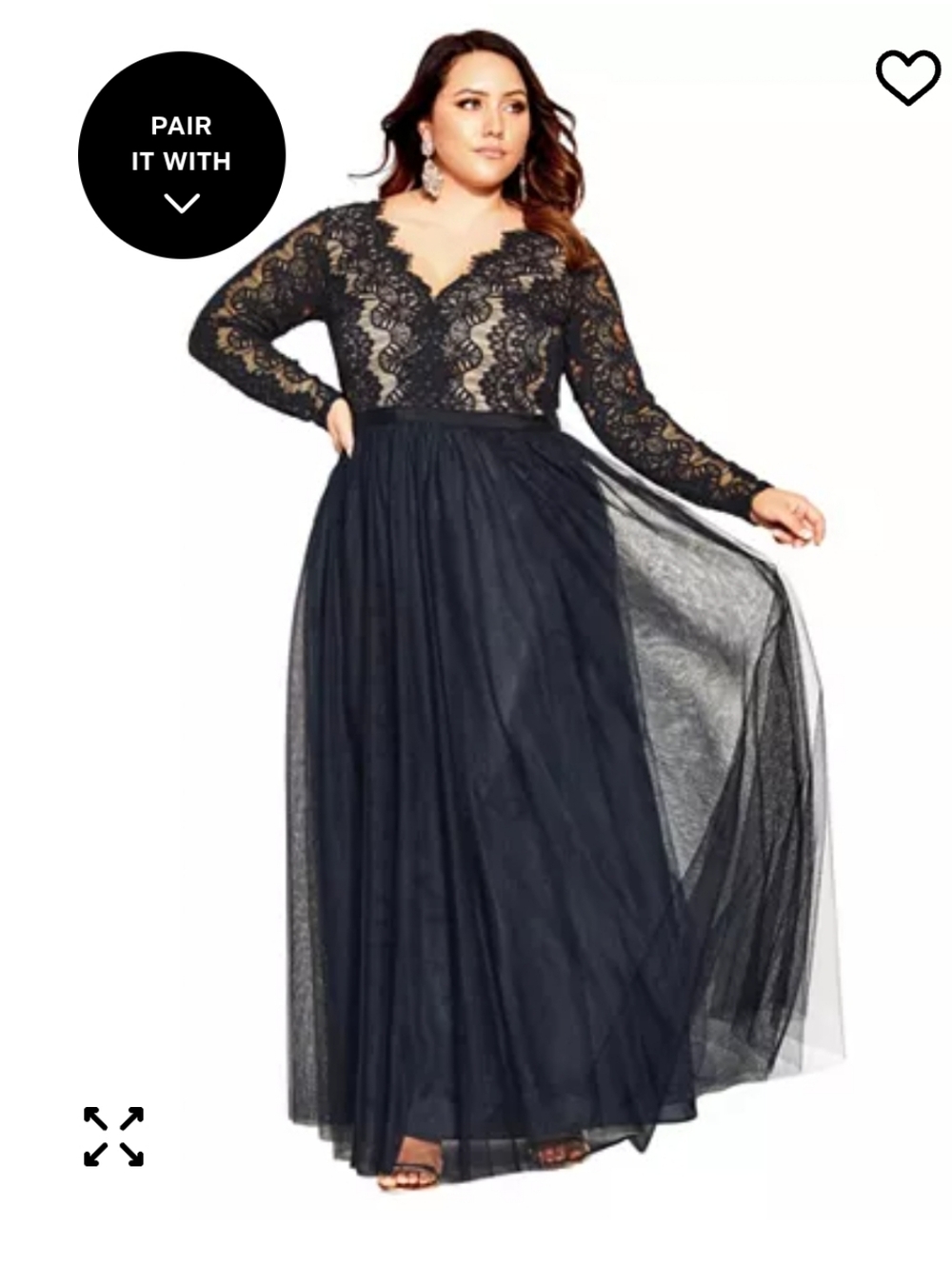 City Chic Navy Lace Dress Size Large Womens 20, Bridal, Formal, Prom, Homecoming